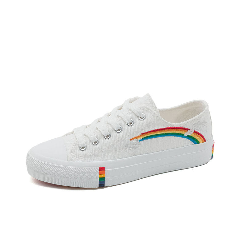 Rainbow Women's Lace-Up Canvas Tennis Shoes Sneakers