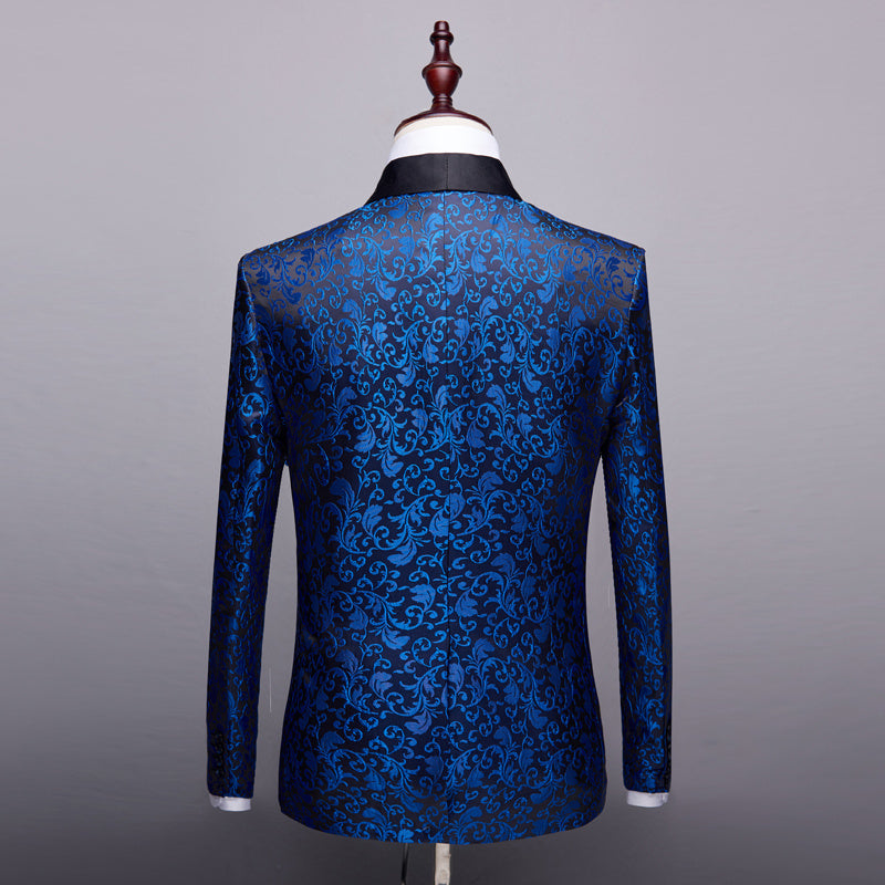 Men's Paisley Colorblock Tuxedo Wedding/Party/Prom Formal Suit