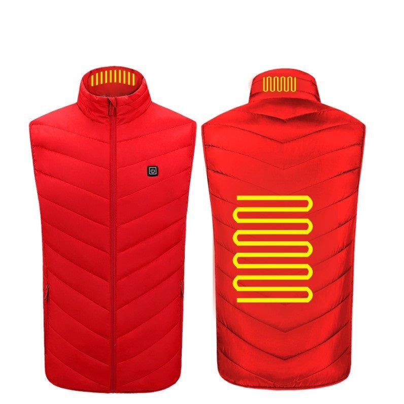 Men's Heated Stand Collar Washable USB Charging Cotton Down Electric Vest