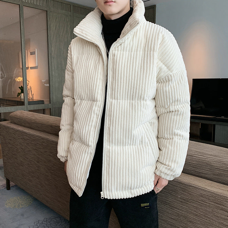 Men's Oversized Corduroy Padded Hip-Hop Zipper Jacket