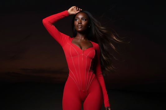 Corset Top Bodycon Long Sleeve Skin Tight Solid Color Zipper Jumpsuit
