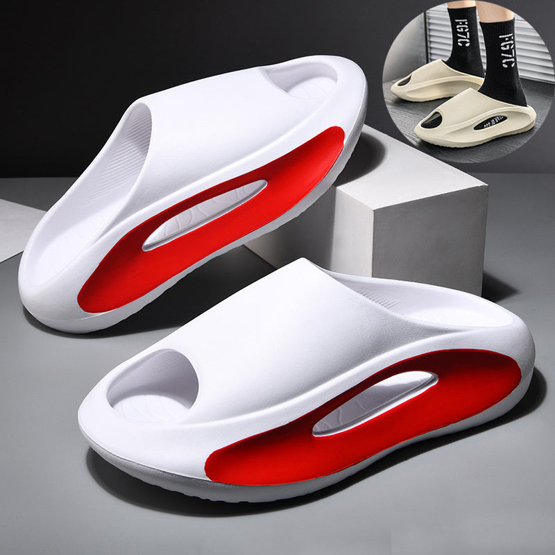 Unisex Peep Toe Slipper Hollow-Out Flat Beach Slipper Slides