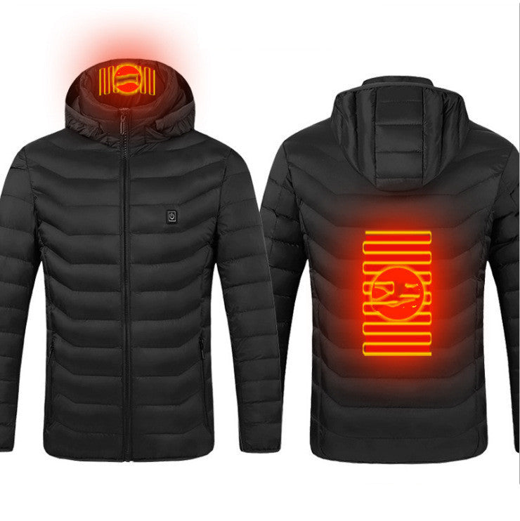Men's Heated USB Electric Cotton Down Thermal Cotton Puffer Down Jacket