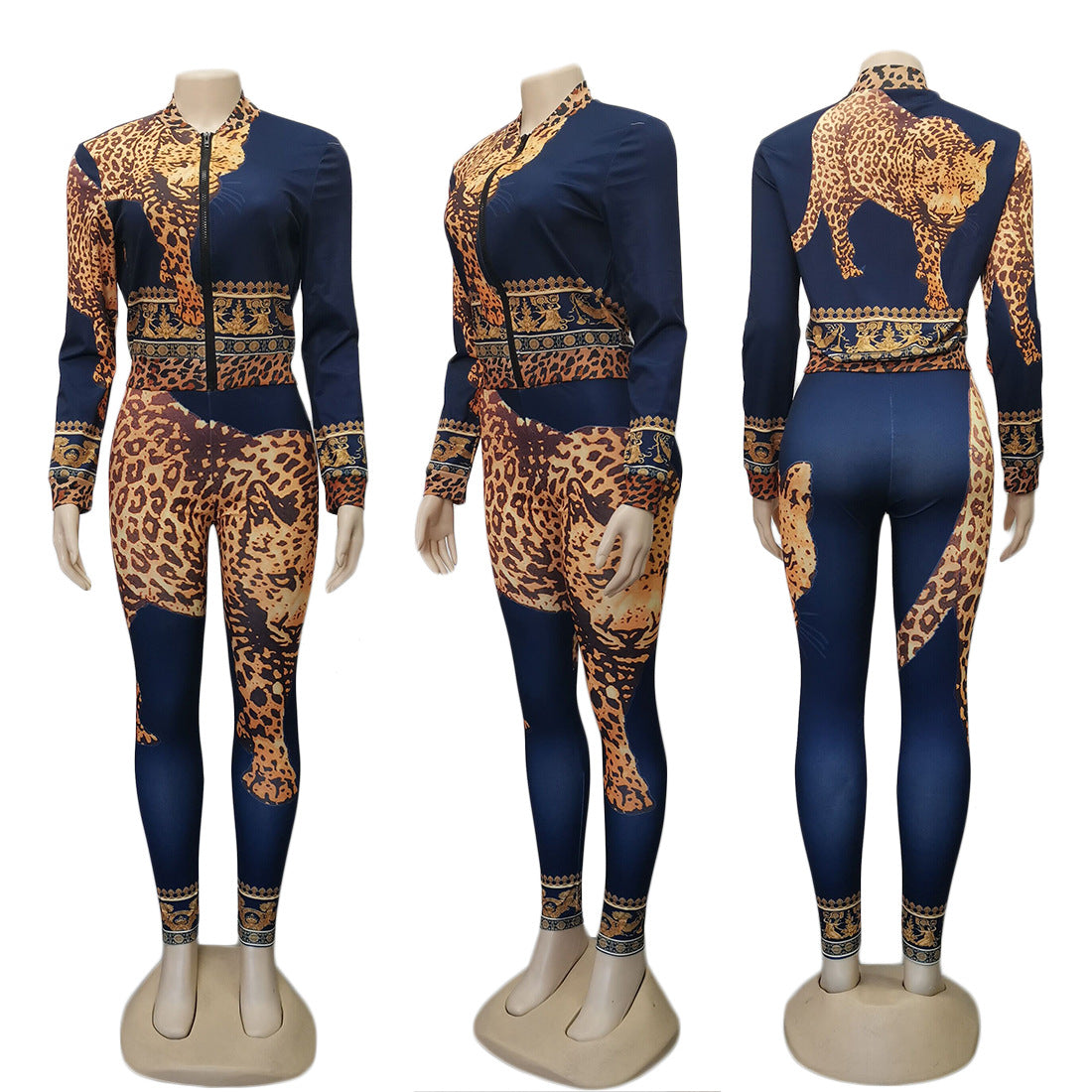 Fashion printed casual sports suit