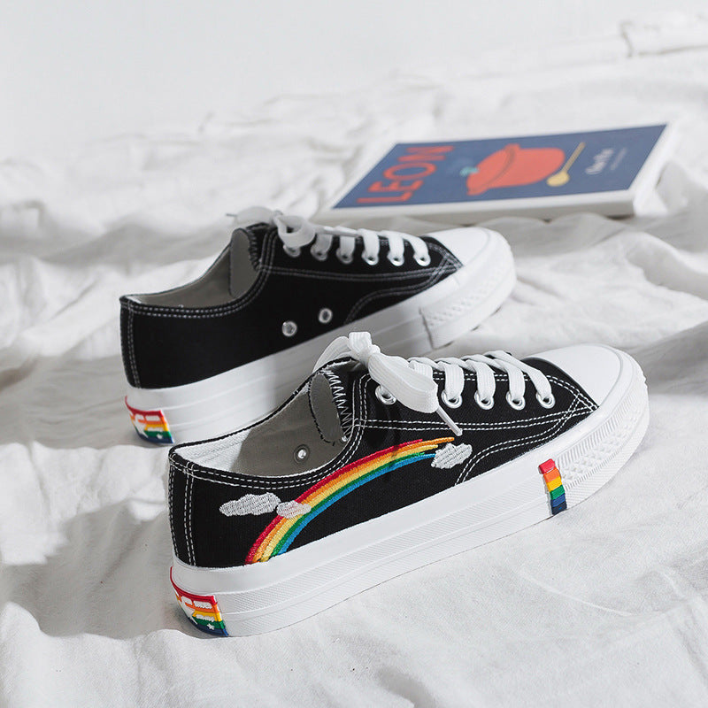 Rainbow Women's Lace-Up Canvas Tennis Shoes Sneakers