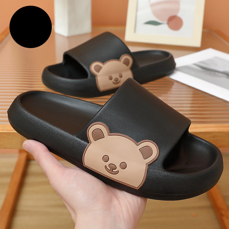 Unisex Teddy Bear/Bunny Thick Sole Flip-Flop Slipper Slides