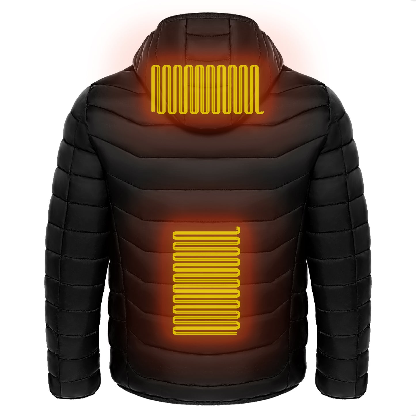 Men's Electric Heating Insulated Hooded Windbreaker Puffer Jacket