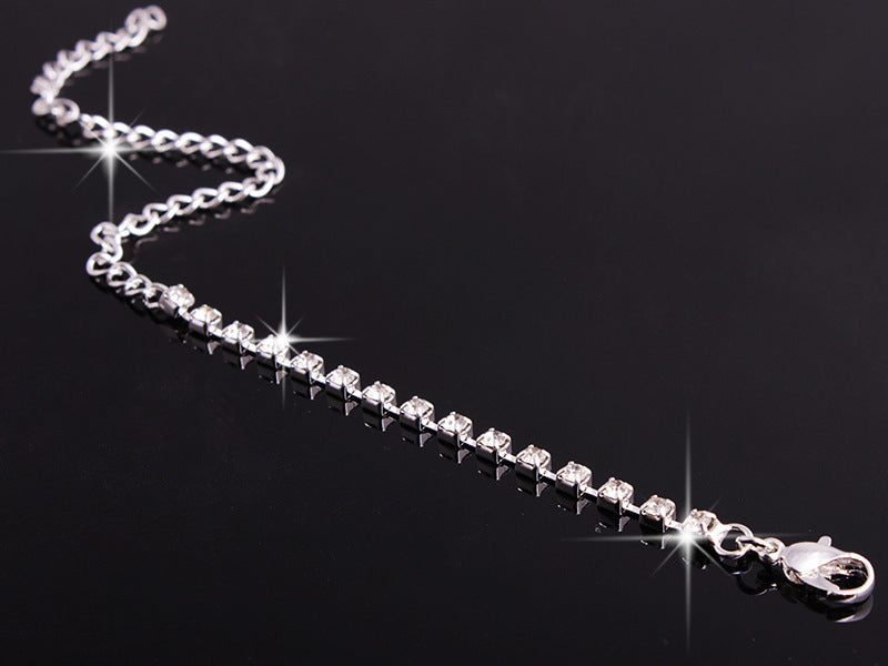 4 Pieces Women's Bridal Jewelry Sets: Rhinestone Necklace w/ Earrings, Ring, Bracelet & Necklace