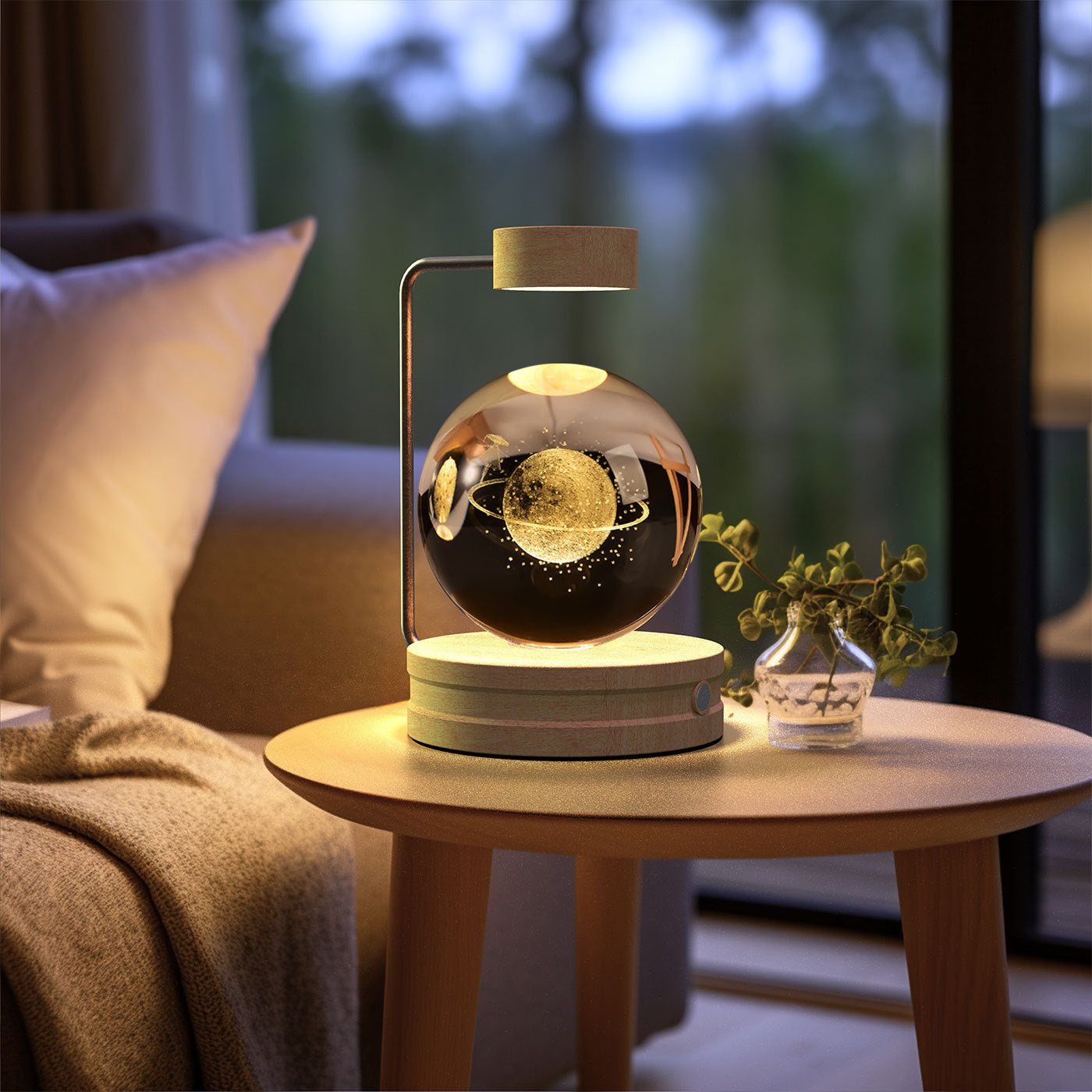 Crystal Ball Cosmic Indoor USB Bedside Night Light Lamp