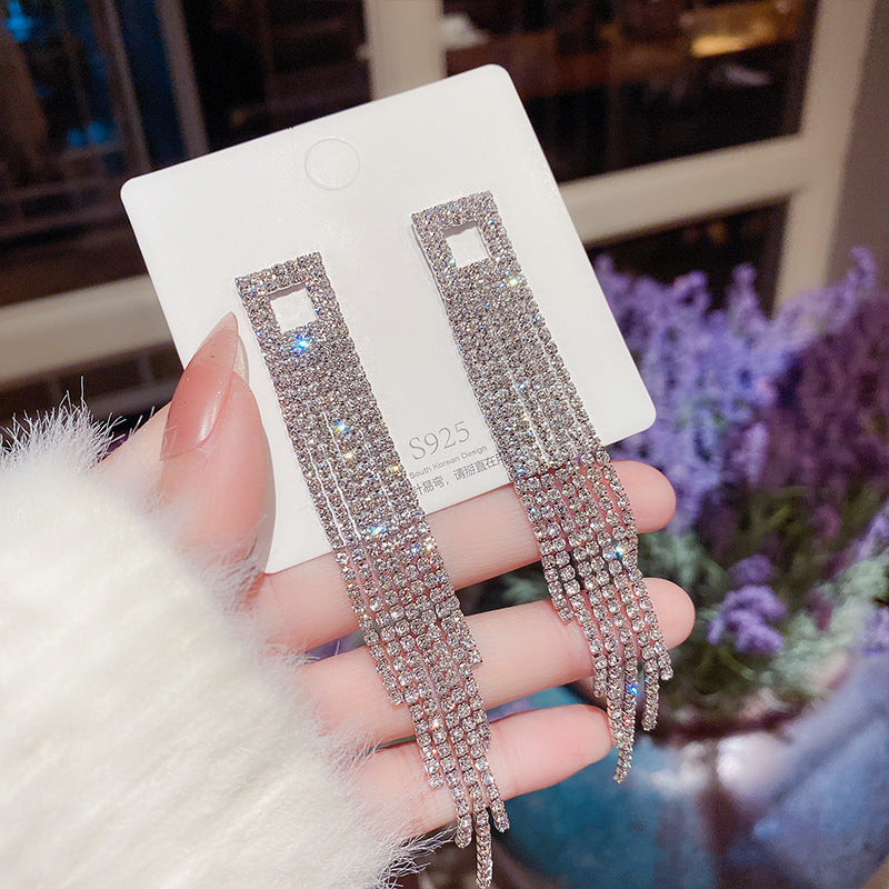 Assorted Hanging Sterling Silver/Gold Needle Light Rhinestone Pearl/Tassel Earrings