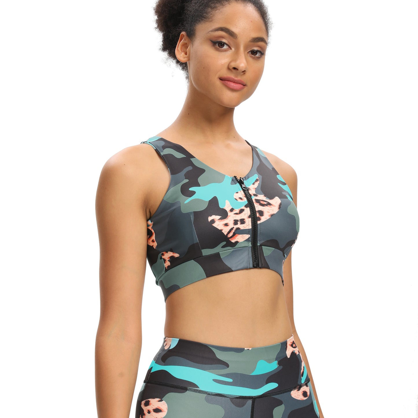 Women's Fashion Camoflauge Print Yoga Leggings OR Zipper Sports Bra-SOLD SEPERATELY
