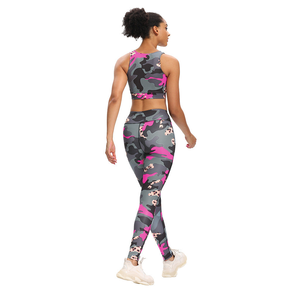 Women's Fashion Camoflauge Print Yoga Leggings OR Zipper Sports Bra-SOLD SEPERATELY