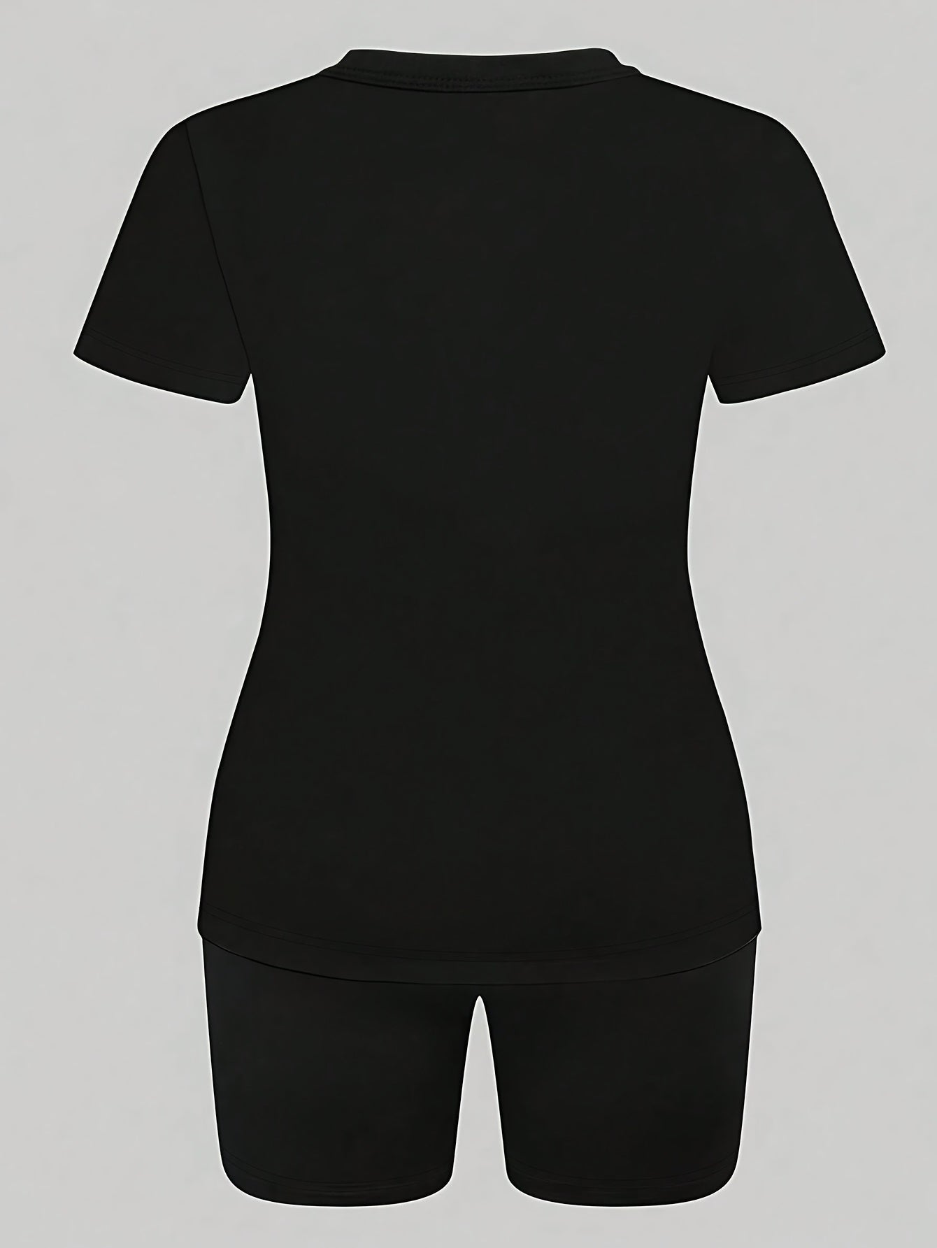 Teddy Bear w/ Pink Jordan's Printed Drop Shoulder Graphic T-Shirt + Biker Shorts 2-Piece Set