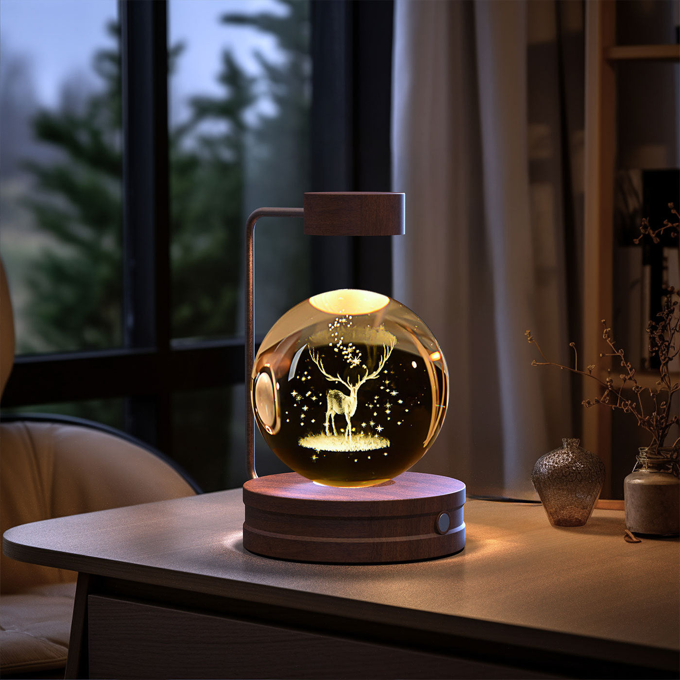 Crystal Ball Cosmic Indoor USB Bedside Night Light Lamp