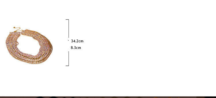 Full Diamond Crystal Multi-Layer Choker Necklace