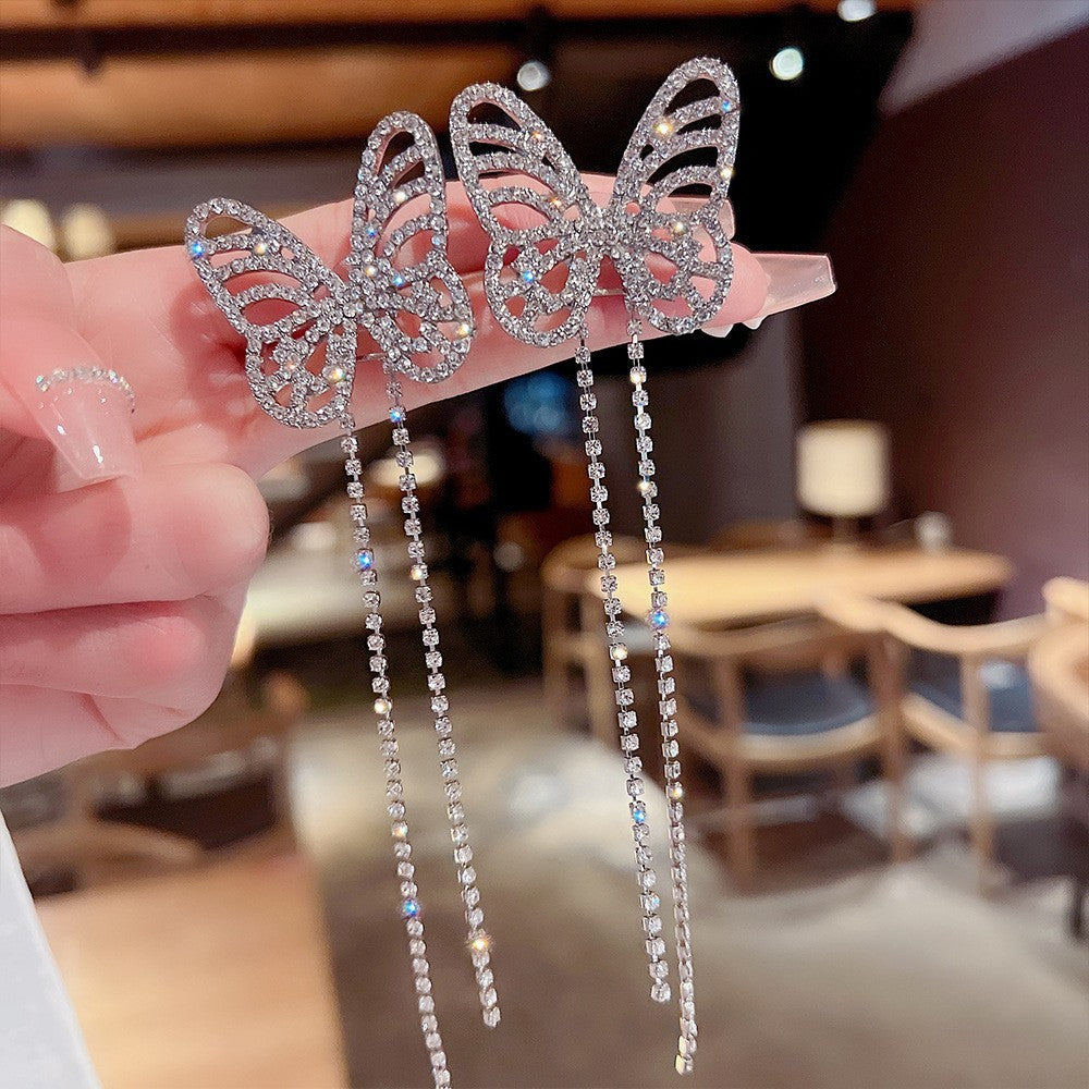 Assorted Hanging Sterling Silver/Gold Needle Light Rhinestone Pearl/Tassel Earrings