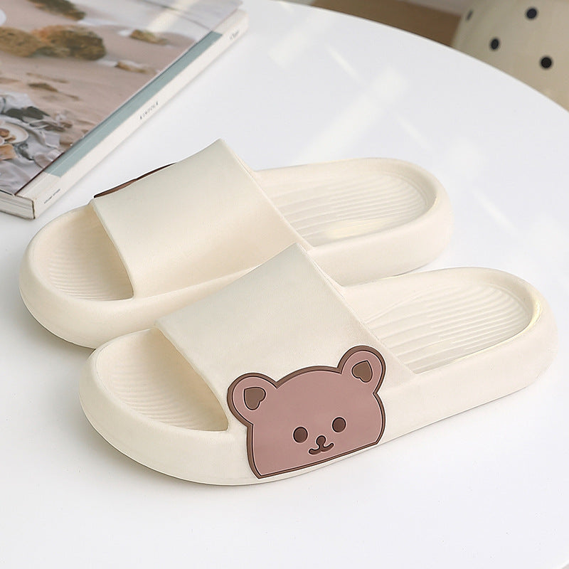 Unisex Teddy Bear/Bunny Thick Sole Flip-Flop Slipper Slides