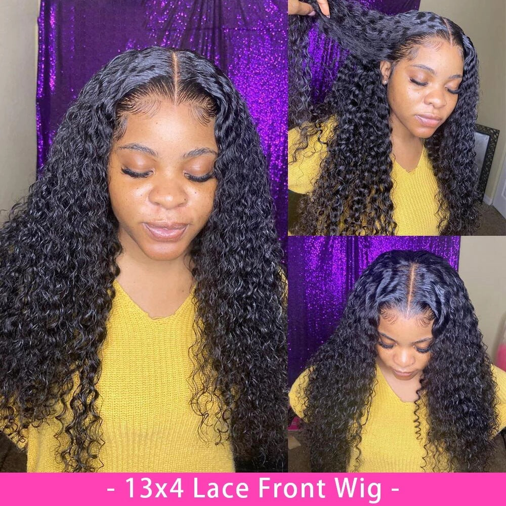 Curly Deep Wave 100% Human Hair 4x4/13x4/13x6 Lacefront 150% Density Wig