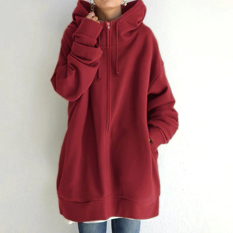 Oversized Drawstring Women's Fuzzy Long Sleeve Sports Pullover Zipper Hoodie Sweatshirt to 5X Plus Size