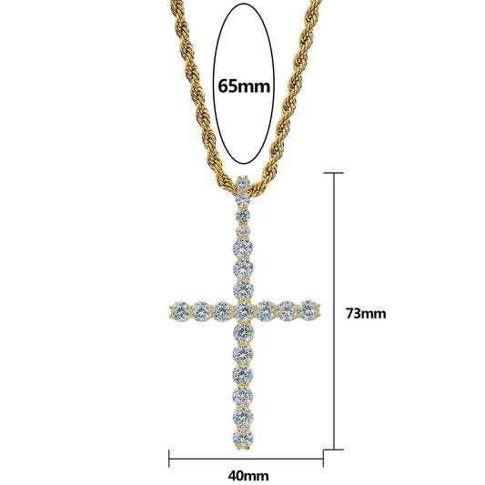 Cross/Ankh Design Hip-Hop Zirconia Chain Necklace
