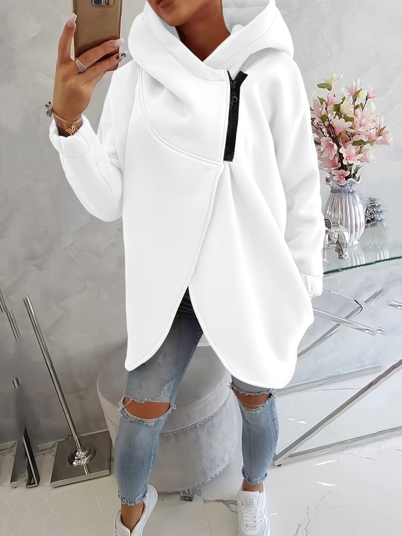 Women's Plus Size Solid Color Coat