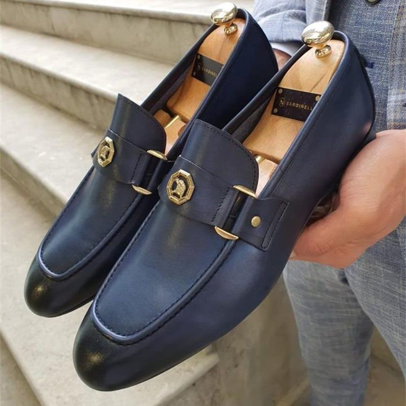 Men's Business British Style Gold Eagle Loafers
