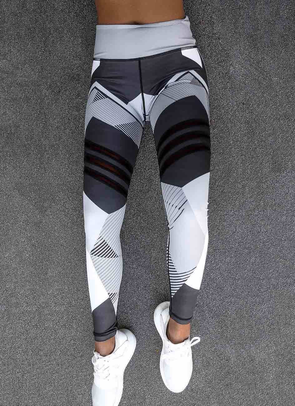 Geometric Colorblock Reflective Women's Fitness Sport Yoga Gym Skinny Leggings