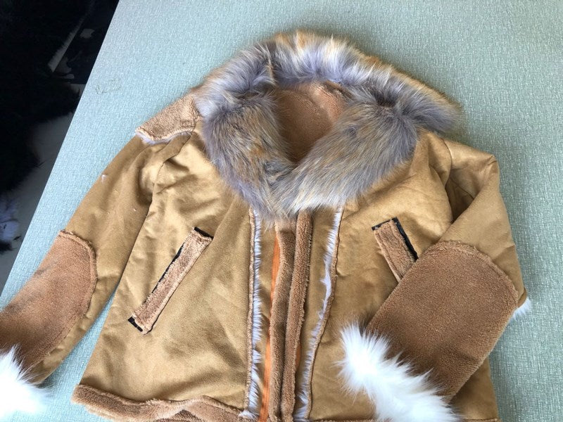 Men's Shearling Faux Leather Fleece Faux Fur Collar Fully Lined Long Sleeve Jacket to 5X Big & Tall