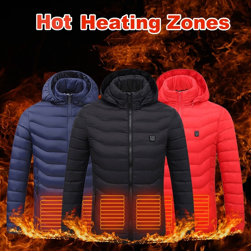 Men's Heated USB Electric Cotton Down Thermal Cotton Puffer Down Jacket