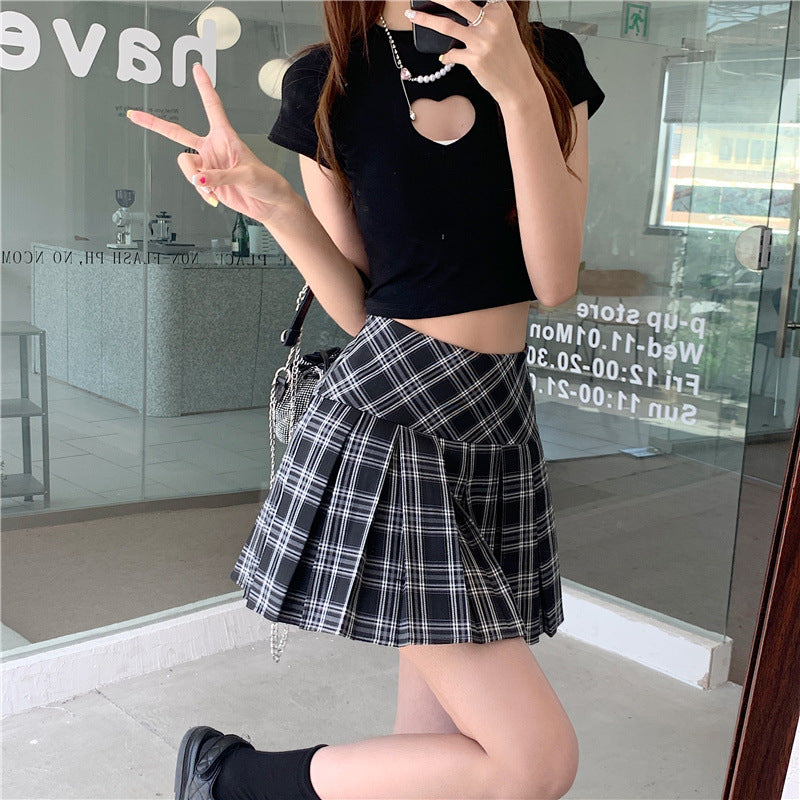 Plaid Print Pleated Preppy Mini Skirts