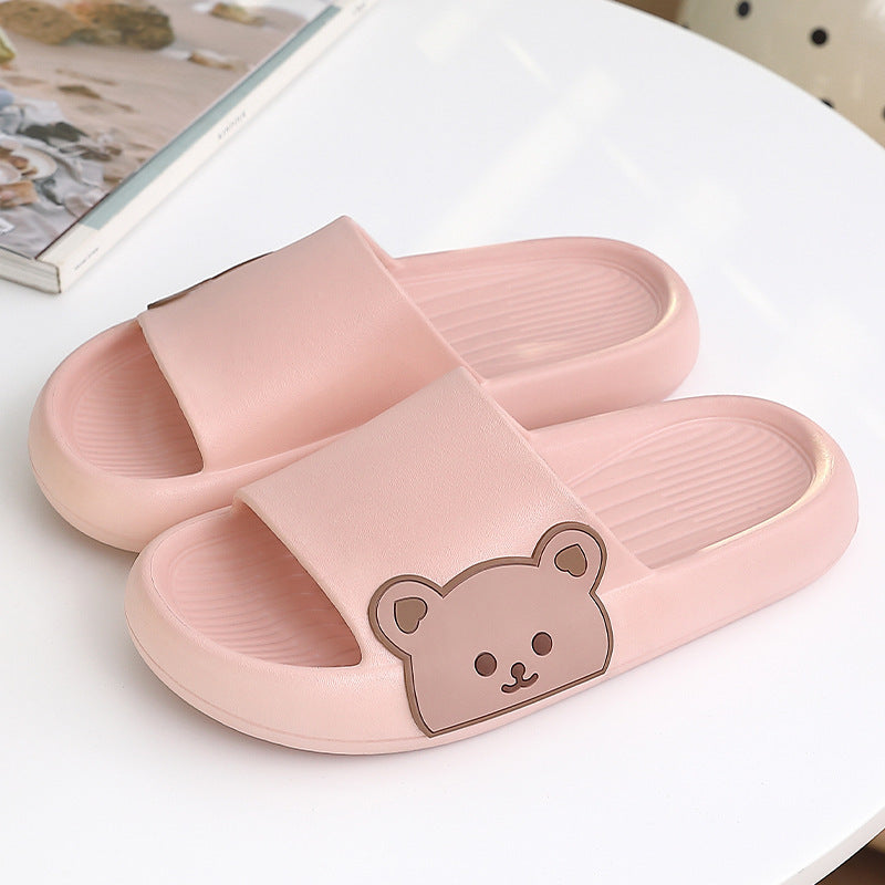 Unisex Teddy Bear/Bunny Thick Sole Flip-Flop Slipper Slides