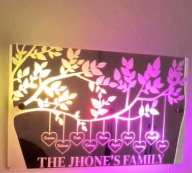 Personalized Customized Name LED Light Up Neon Sign Mirror