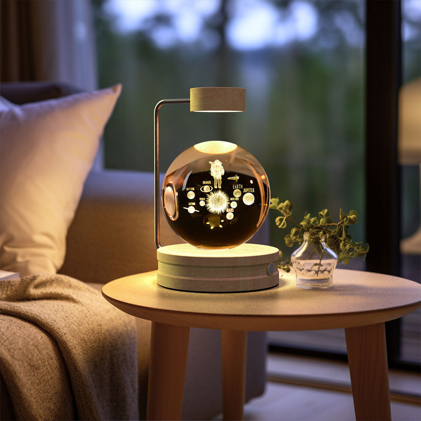 Crystal Ball Cosmic Indoor USB Bedside Night Light Lamp