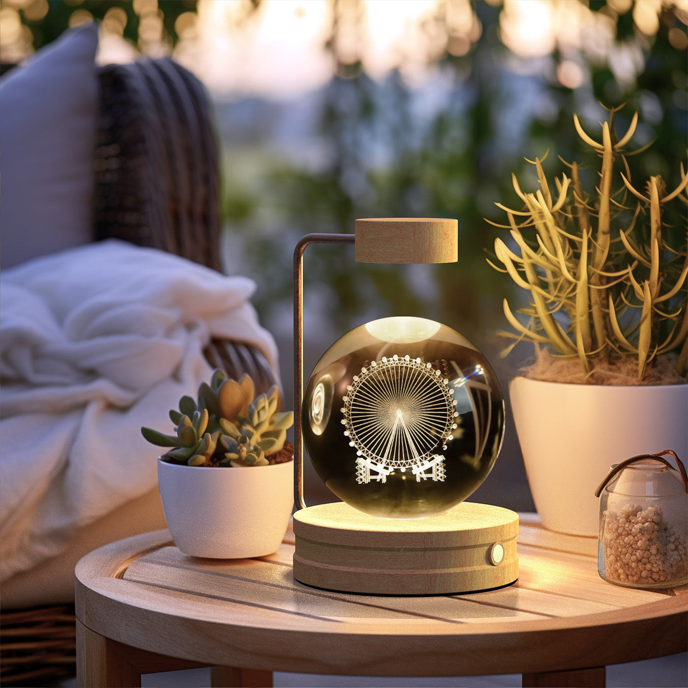 Crystal Ball Cosmic Indoor USB Bedside Night Light Lamp