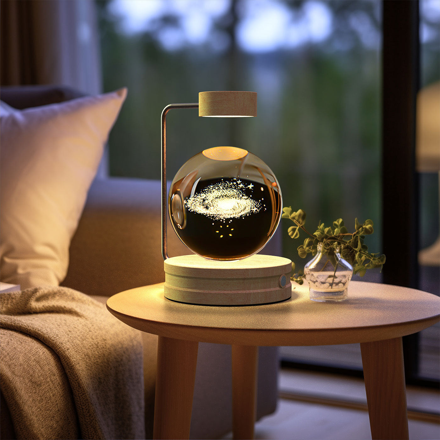 Crystal Ball Cosmic Indoor USB Bedside Night Light Lamp