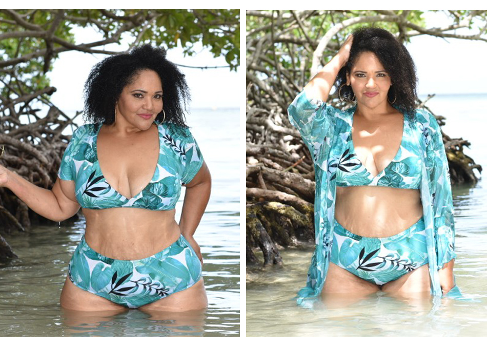 Split Veil Plus Size Swimsuit