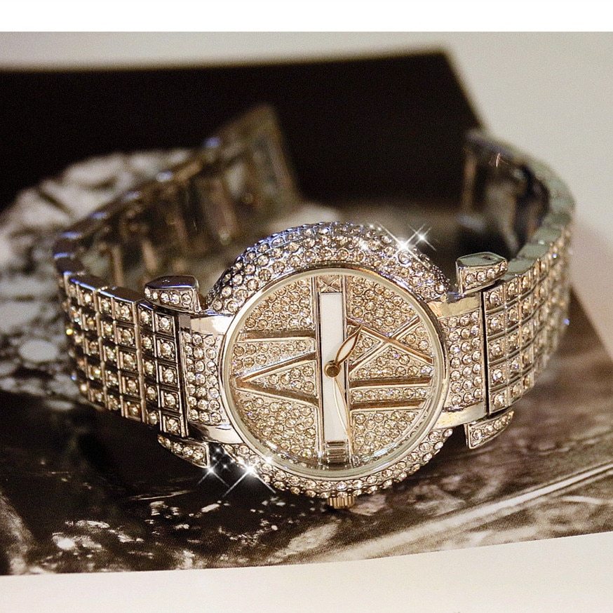 Diamond Stainless Steel Women's Quartz Watches