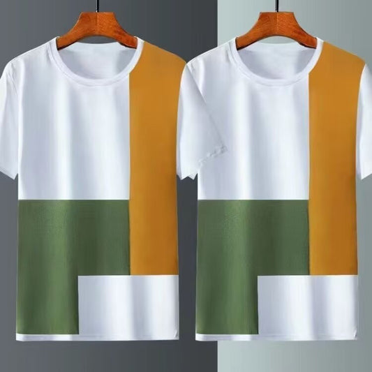 Men's Colorblock Short Sleeve O-Neck T-Shirt