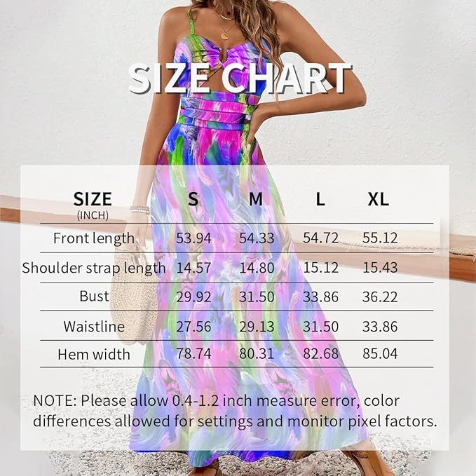 Tiered Flower Print Multi-Colored Hollow-Out Sleeveless Bohemian Spaghetti Strap Maxi Sundress