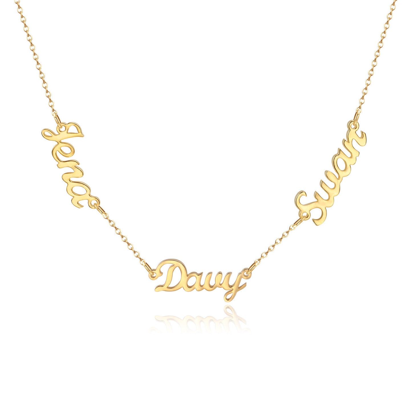 Customized Unisex Personalized Multiple Name Chain Necklace
