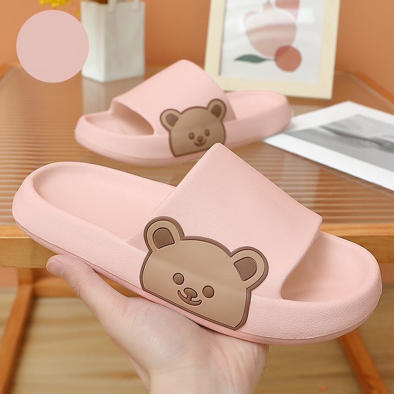 Unisex Teddy Bear/Bunny Thick Sole Flip-Flop Slipper Slides