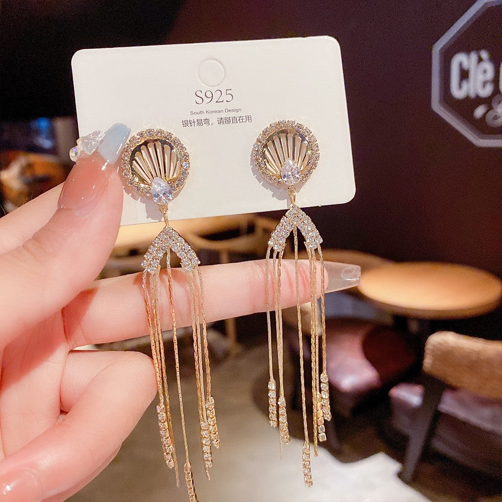 Assorted Hanging Sterling Silver/Gold Needle Light Rhinestone Pearl/Tassel Earrings