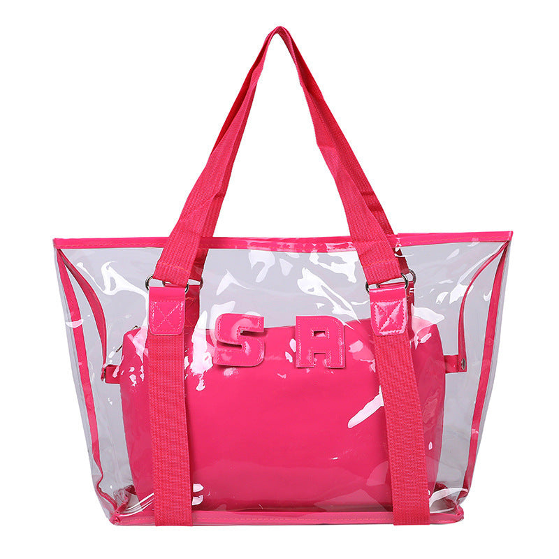 Waterproof PVC Clear Transparent Jelly Tote Bag