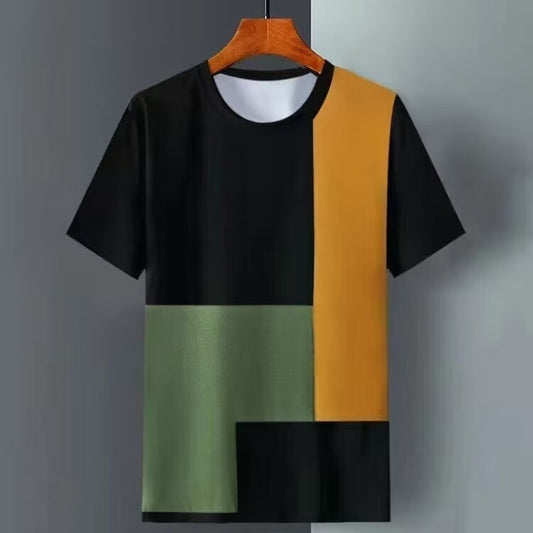 Men's Colorblock Short Sleeve O-Neck T-Shirt