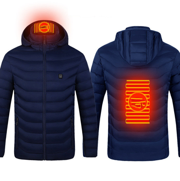 Men's Heated USB Electric Cotton Down Thermal Cotton Puffer Down Jacket