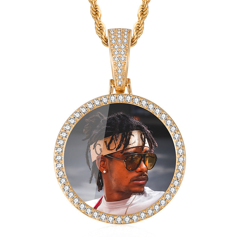 Personalized Customized Hip-Hop Pendant Photo Twist Gold/Silver Chain