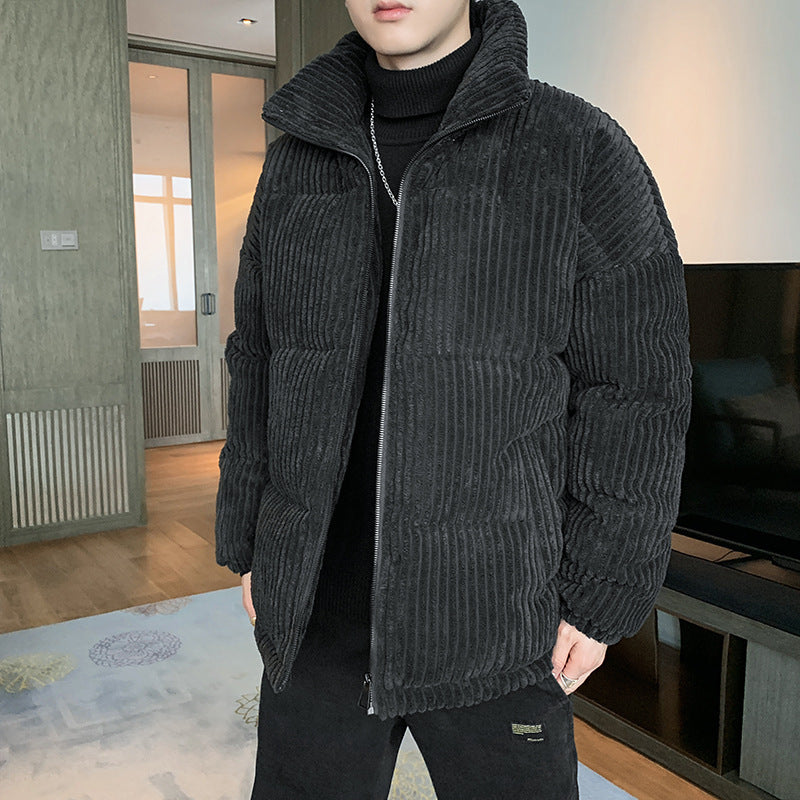 Men's Oversized Corduroy Padded Hip-Hop Zipper Jacket