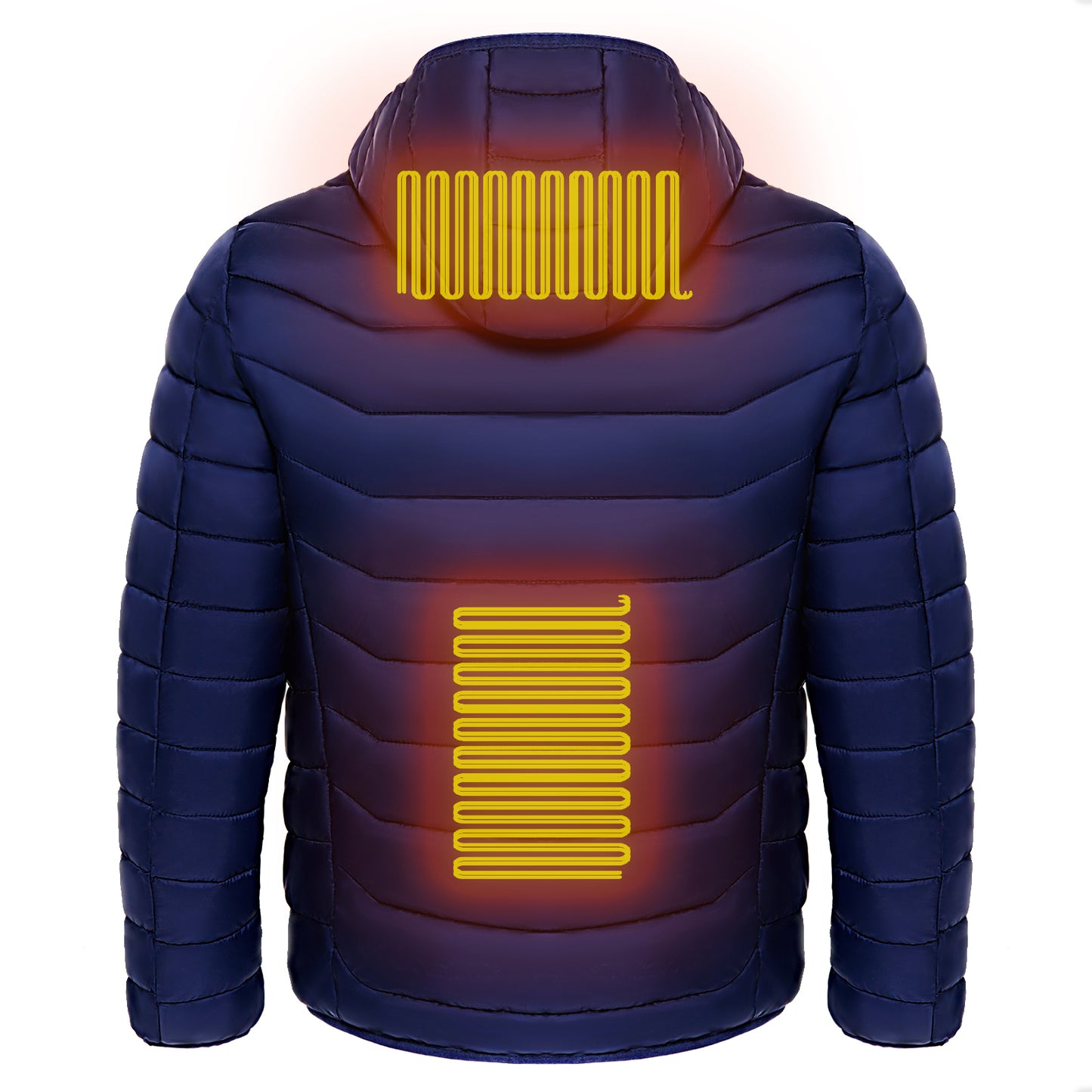 Men's Electric Heating Insulated Hooded Windbreaker Puffer Jacket