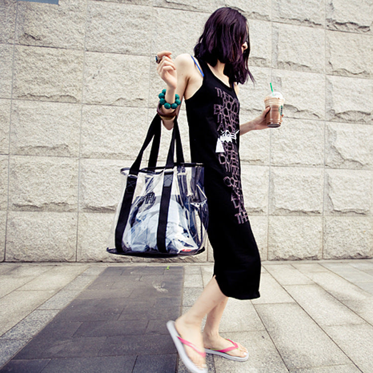 Waterproof PVC Clear Transparent Jelly Tote Bag