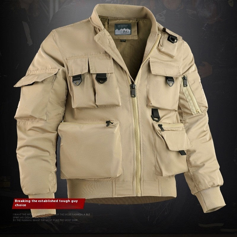 Men's Multi-Pocketed Utility Bomber Jacket
